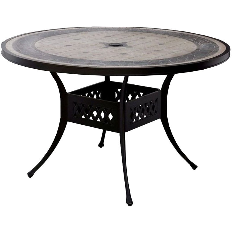 Round Mosiac Style Stone Patio Table