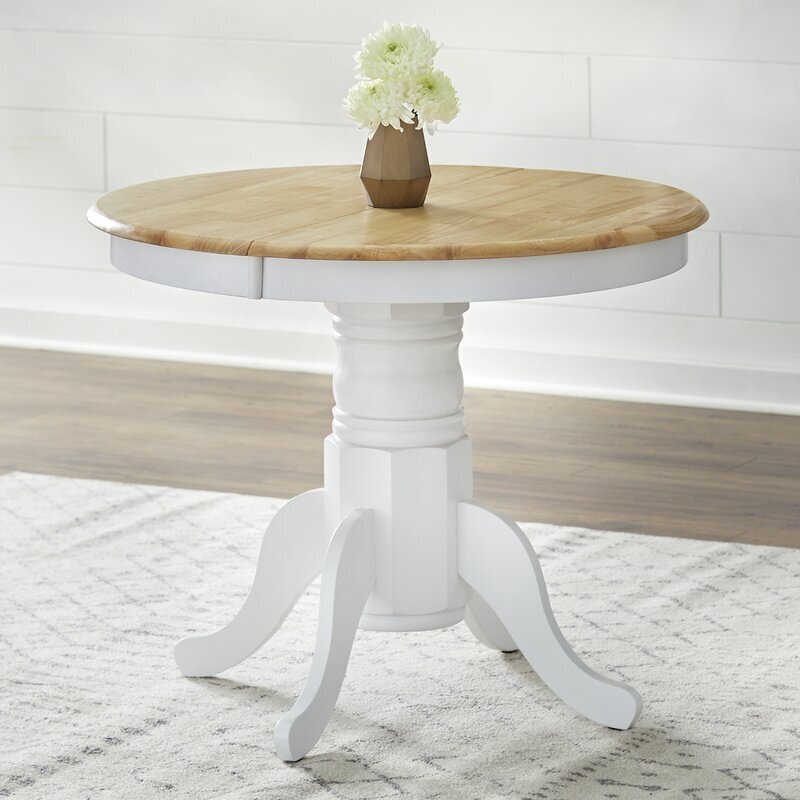 Round Rustic Vintage Extendable Pedestal Table