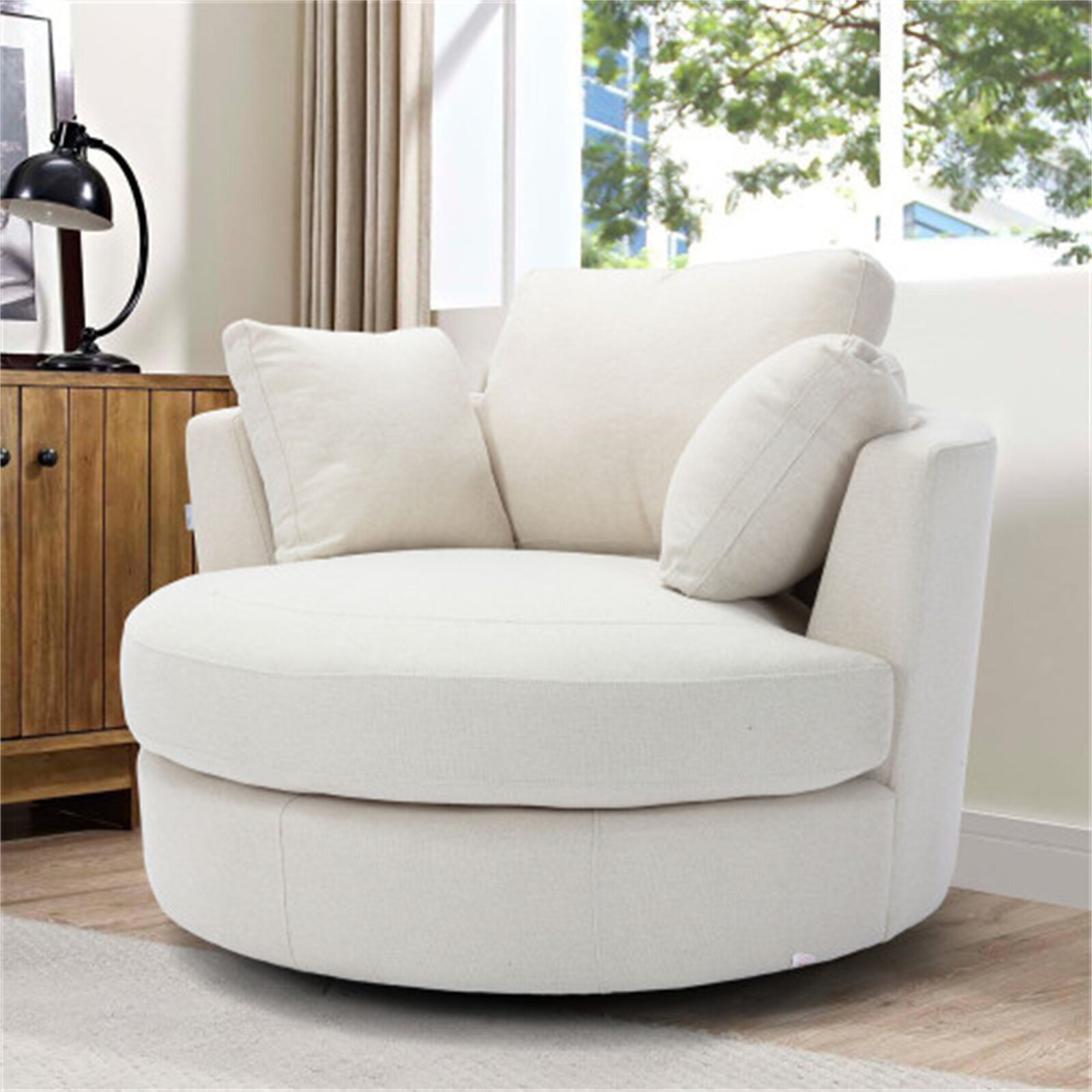 Rounded Wide Swivel Loveseat