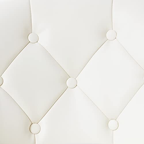 Roundhill Furniture Noas Contemporary Round Tufted Back Tilt Swivel Accent Chair, White