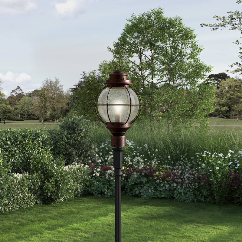 Rustic Bronze Outdoor Lamp Post Globe