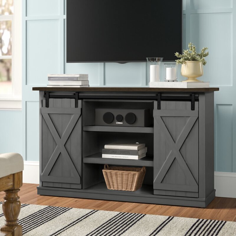Rustic Charm Furniture Under Wall Mounted TV