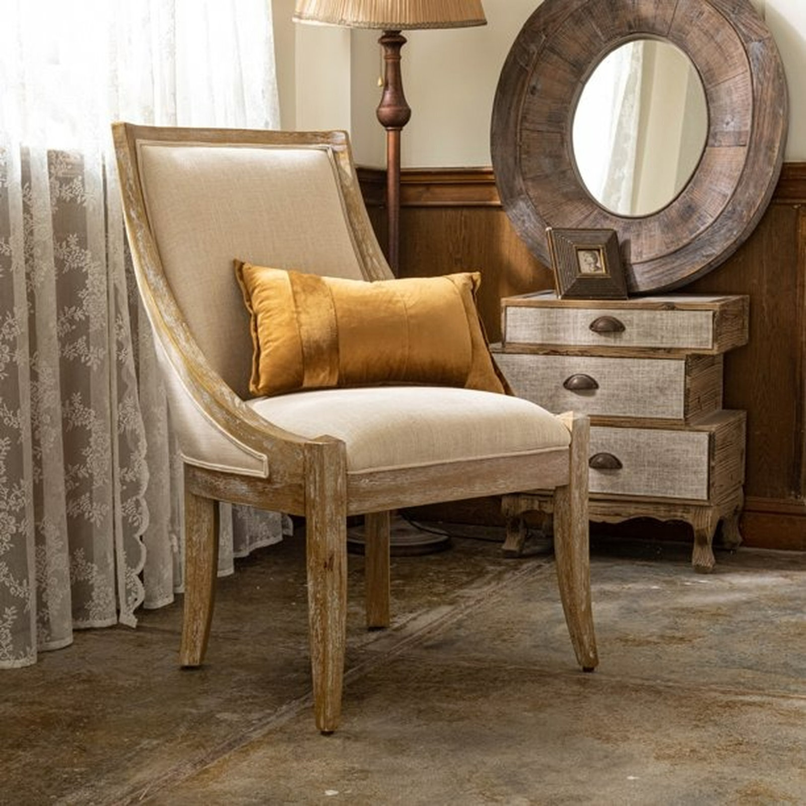 Rustic Country Inspired Shabby Chic Armchair