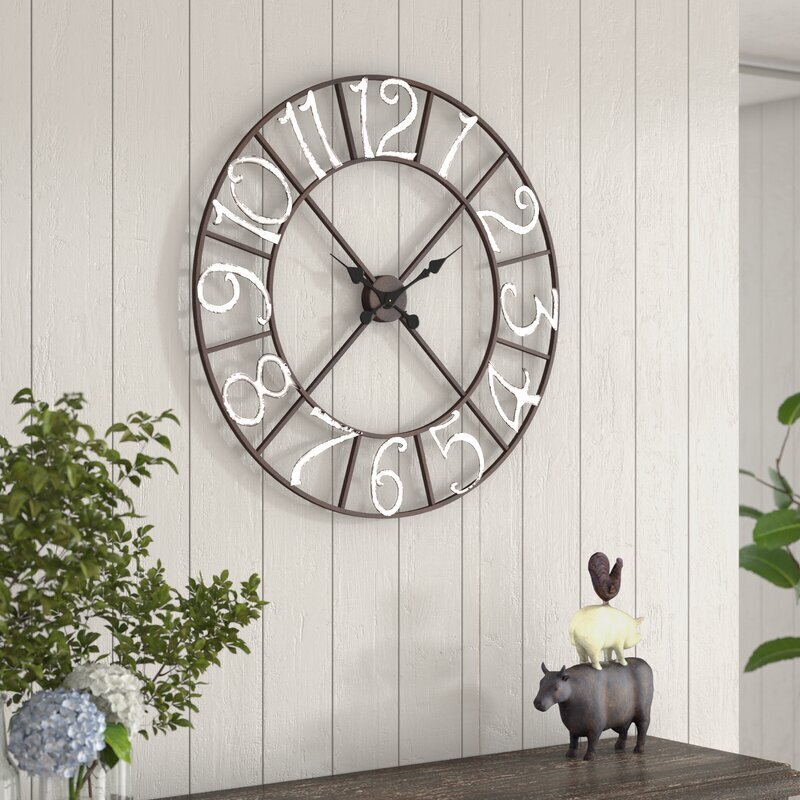 Rustic Large Metal Wall Clock