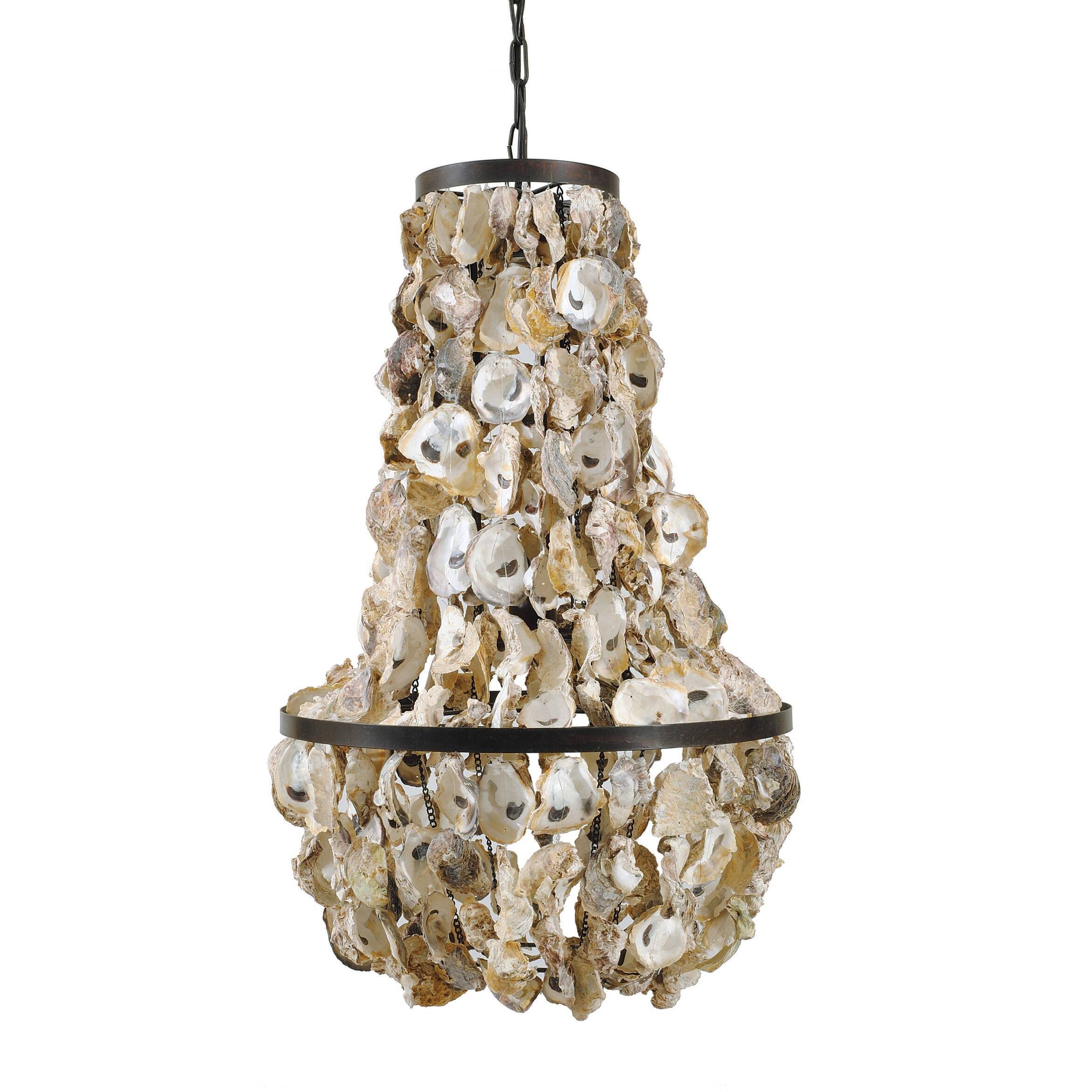 Rustic Oyster Shell Chandelier