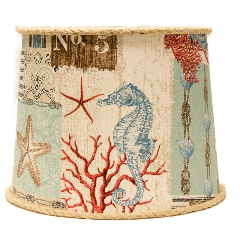 Rustic Patchwork Sea Themed Drum Lamp Shade