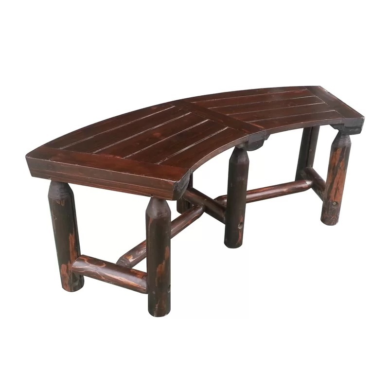 Rustic Style Outdoor Curved Bench Seat