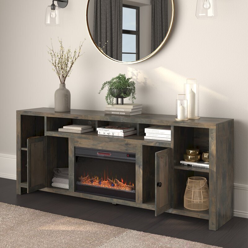 Rustic TV Stand for Fireplace