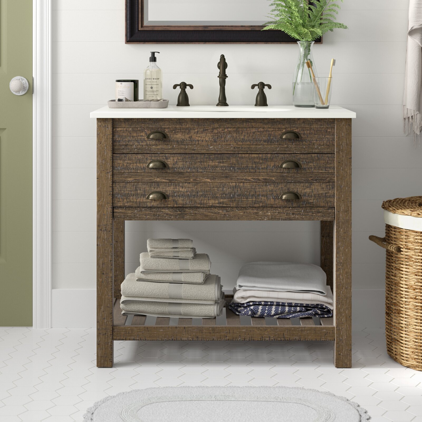 Rustic Vanity with Drawers