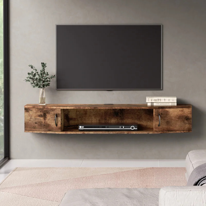 Rustic Wall Mounted Media Cabinet