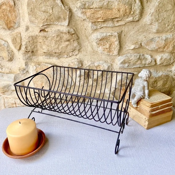 French Large Metal Dish Drainer//Antique Metal Dish Drainer//French Vintage  Dish Drainer //Office Organizer