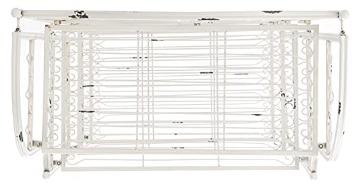 Safavieh PAT5014B Outdoor Collection Amaris Antique White Wrought Iron 4-Tier Bakers Rack