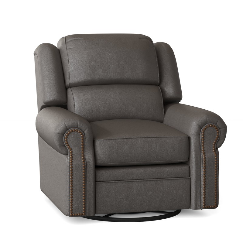 San Juan 40'' Wide Genuine Leather Swivel Standard Recliner