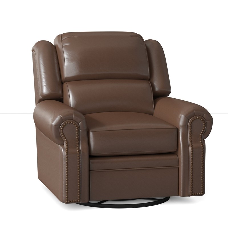 San Juan 40'' Wide Genuine Leather Swivel Standard Recliner