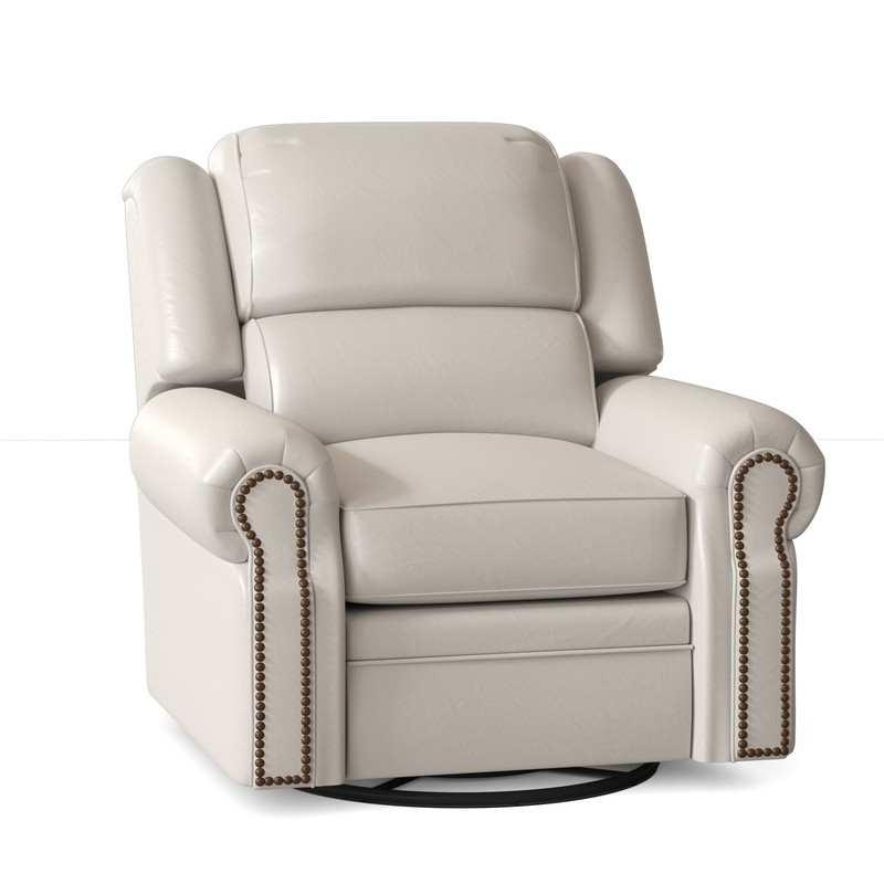 San Juan 40'' Wide Genuine Leather Swivel Standard Recliner