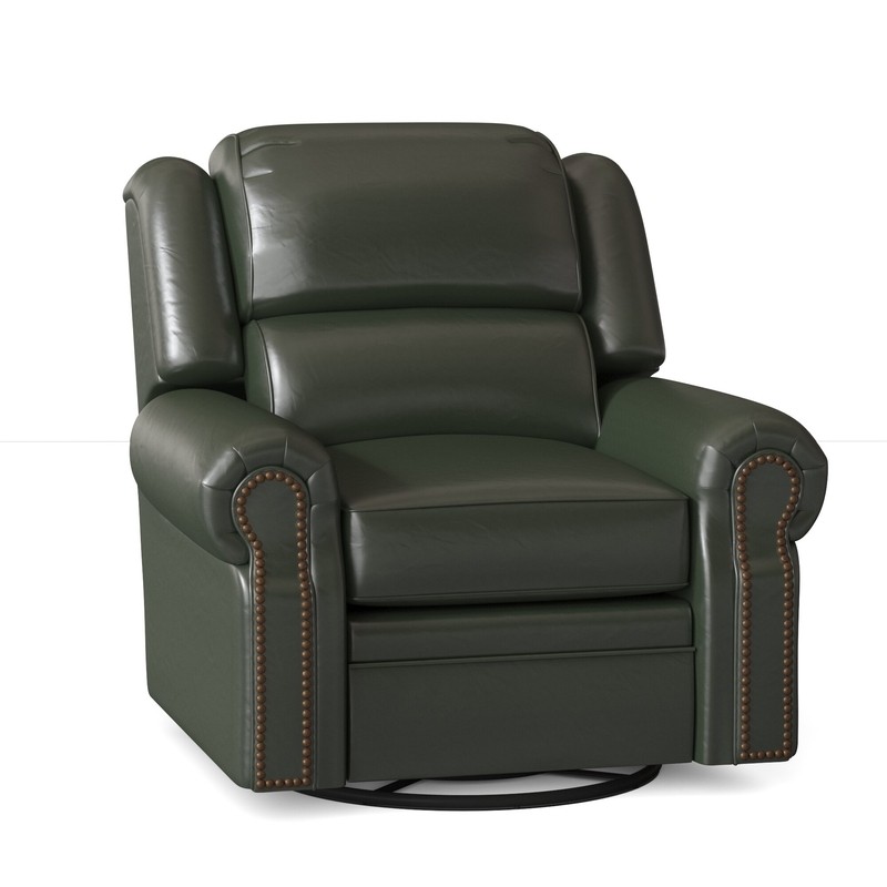 San Juan 40'' Wide Genuine Leather Swivel Standard Recliner