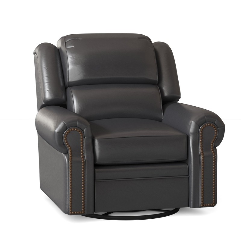 San Juan 40'' Wide Genuine Leather Swivel Standard Recliner