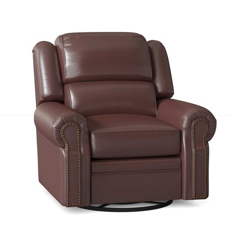 San Juan 40'' Wide Genuine Leather Swivel Standard Recliner