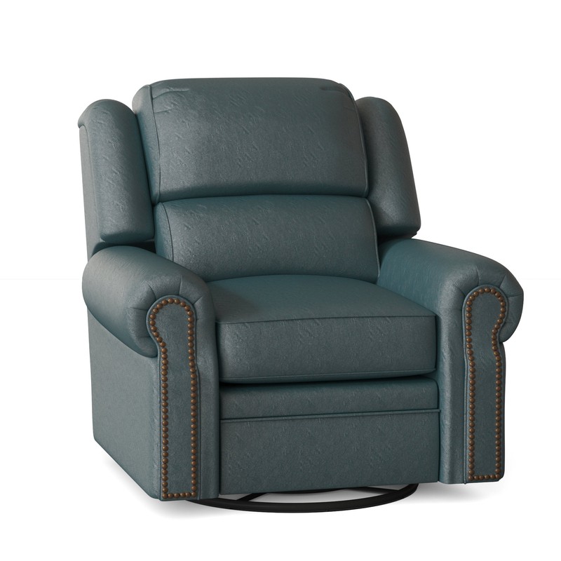 San Juan 40'' Wide Genuine Leather Swivel Standard Recliner