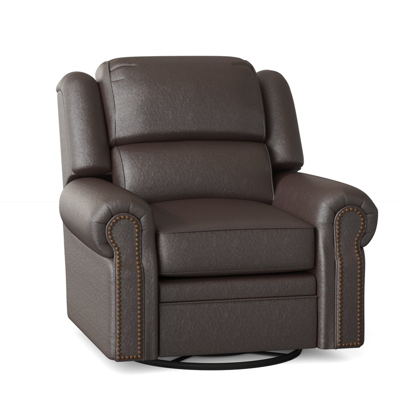San Juan 40'' Wide Genuine Leather Swivel Standard Recliner