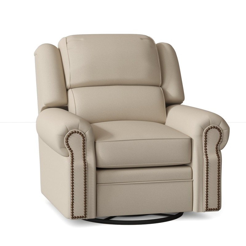San Juan 40'' Wide Genuine Leather Swivel Standard Recliner