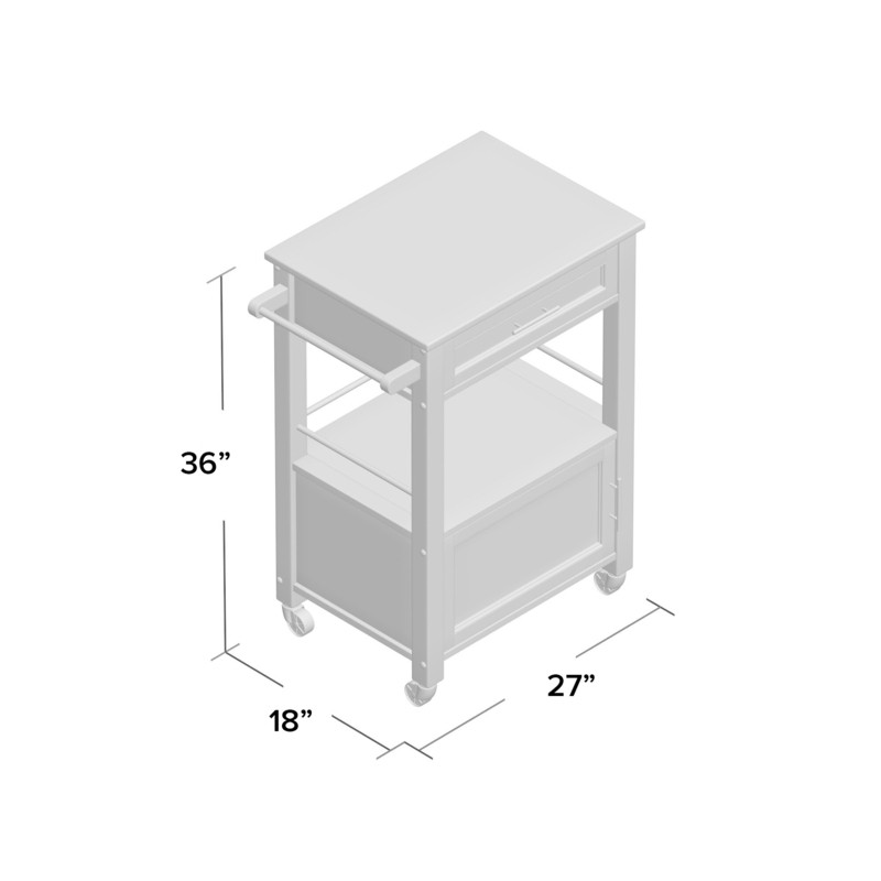 Sariol 27'' Wide Rolling Kitchen Cart with Granite Top