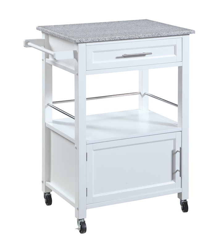 Sariol 27'' Wide Rolling Kitchen Cart with Granite Top