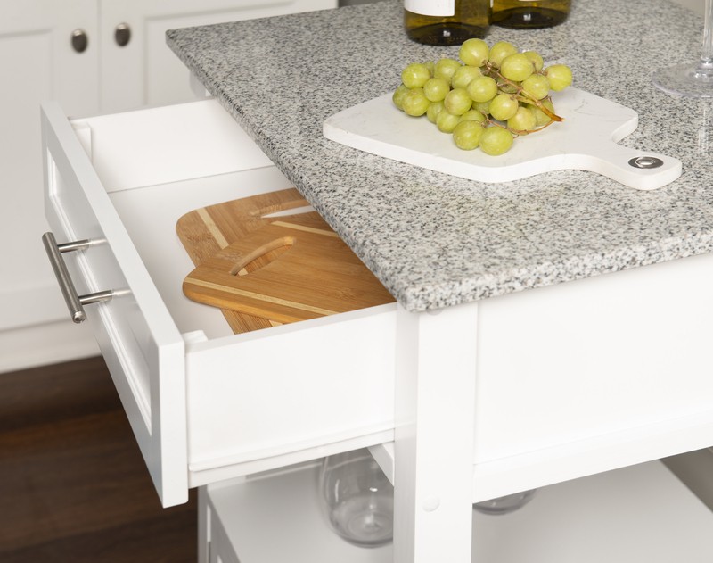 Sariol 27'' Wide Rolling Kitchen Cart with Granite Top