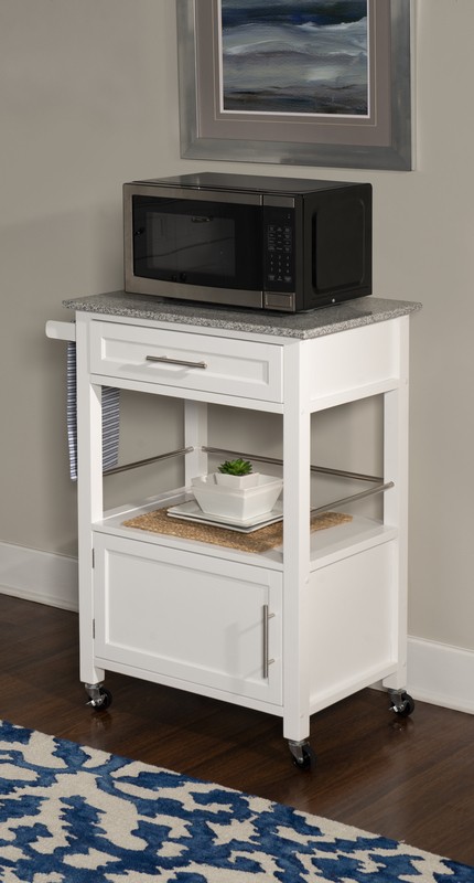 Sariol 27'' Wide Rolling Kitchen Cart with Granite Top