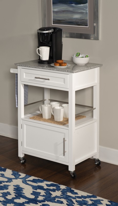 Sariol 27'' Wide Rolling Kitchen Cart with Granite Top