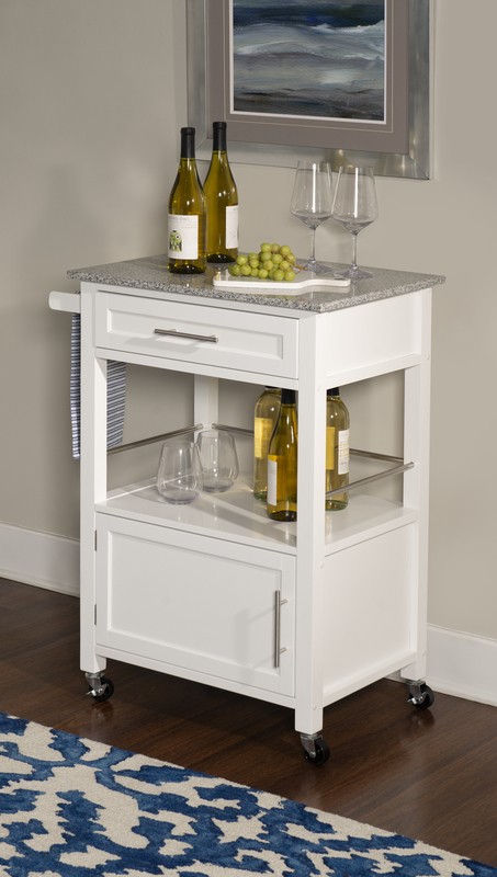 Sariol 27'' Wide Rolling Kitchen Cart with Granite Top