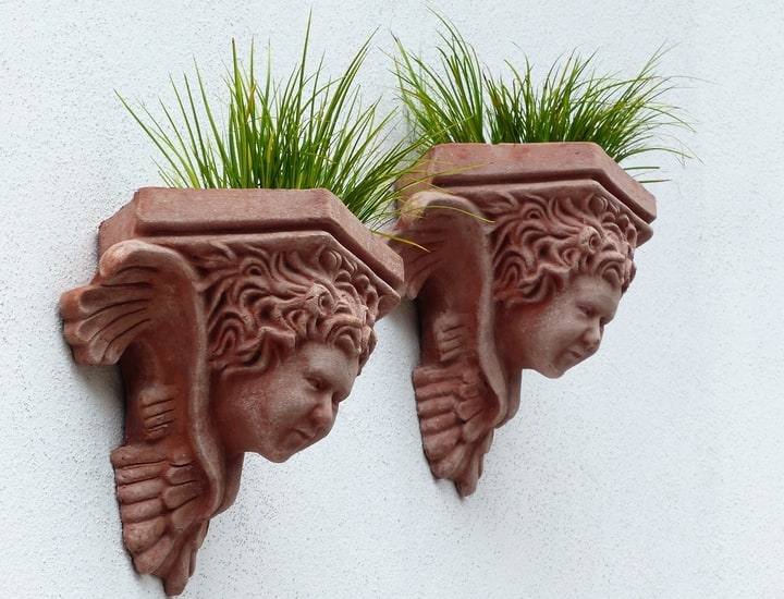 sculpture planters on white wall garden sculpture planters on white wall garden
