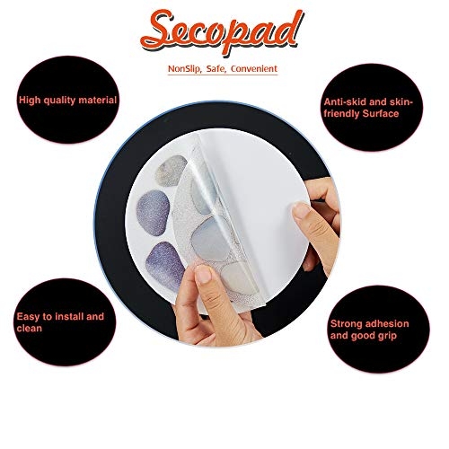 Secopad Non Slip Bathtub Stickers, 10 PCS Large Cobblestone Adhesive Anti Slip Decal Threads for Shower and Bath Tub with Premium Scraper