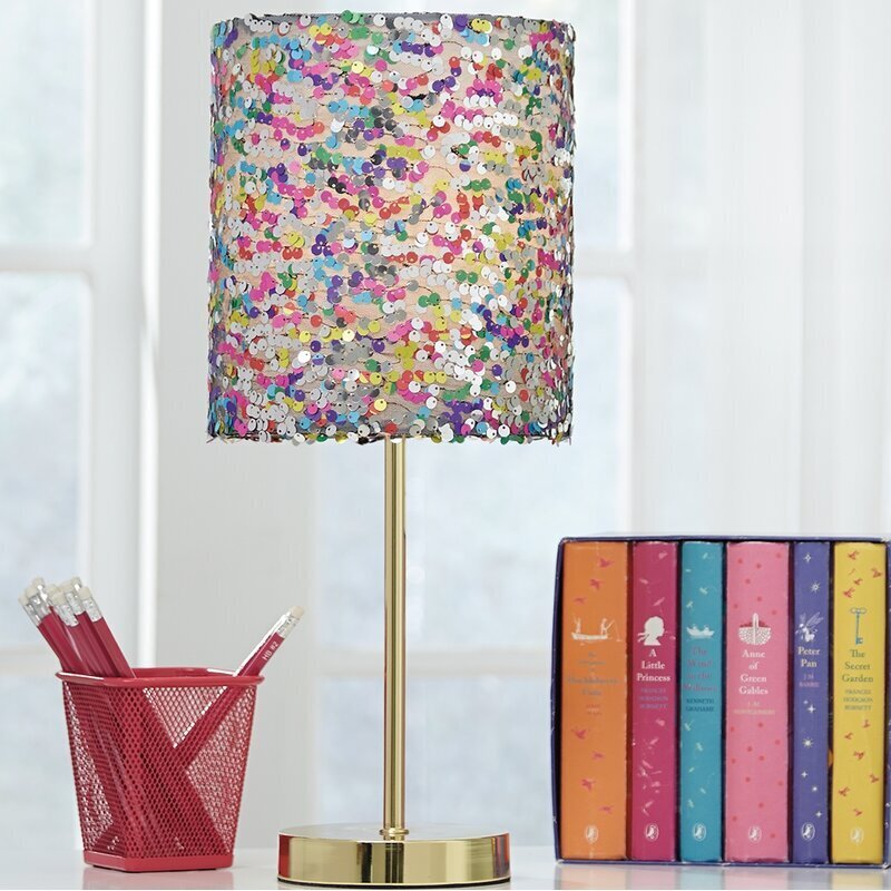 Sequined Table Lamp for Teens