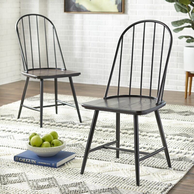 Black Windsor Chairs Foter   Set Of 2 Black Windsor Chairs In An Industrial Design 