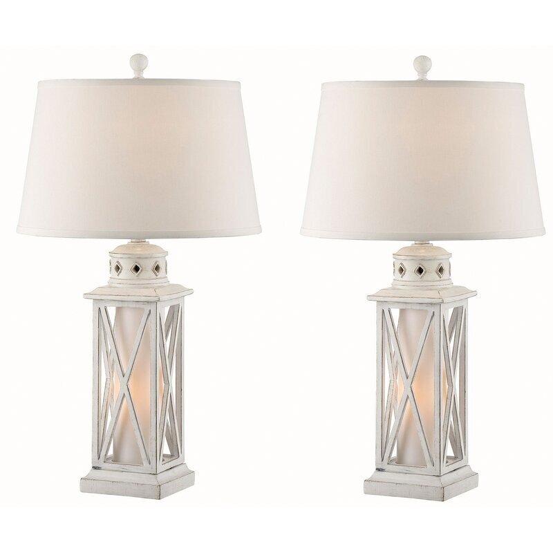 Set of 2 Coastal Lantern Style Lamps