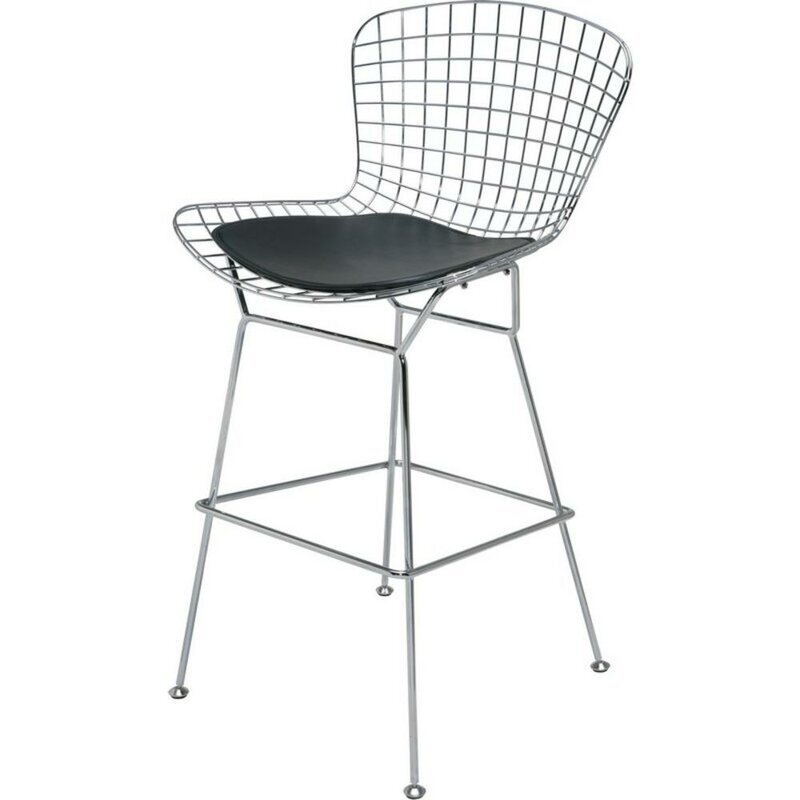 Set of 2 Wire Bar Stools With Backs