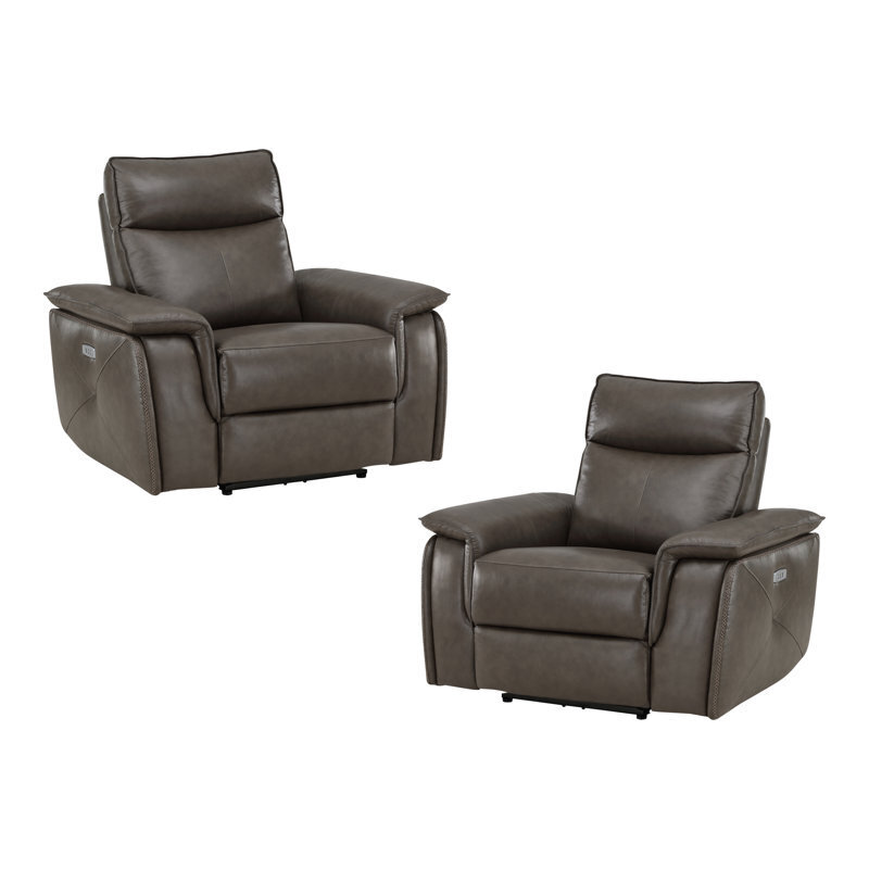 Set of Two Leather Glider Chairs
