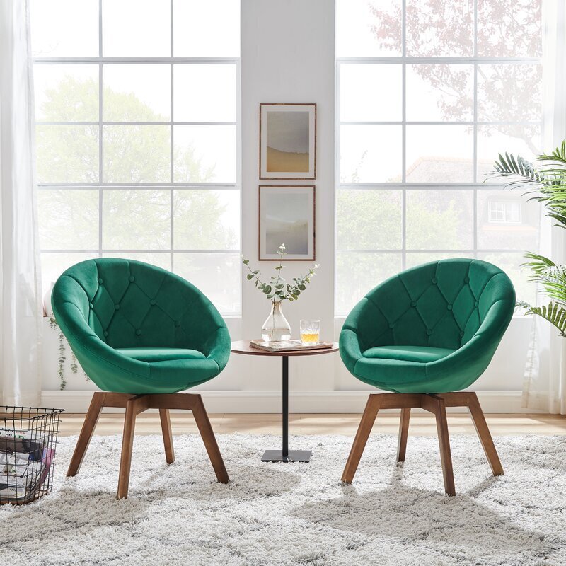 Set of Two Modern Papasan Chairs