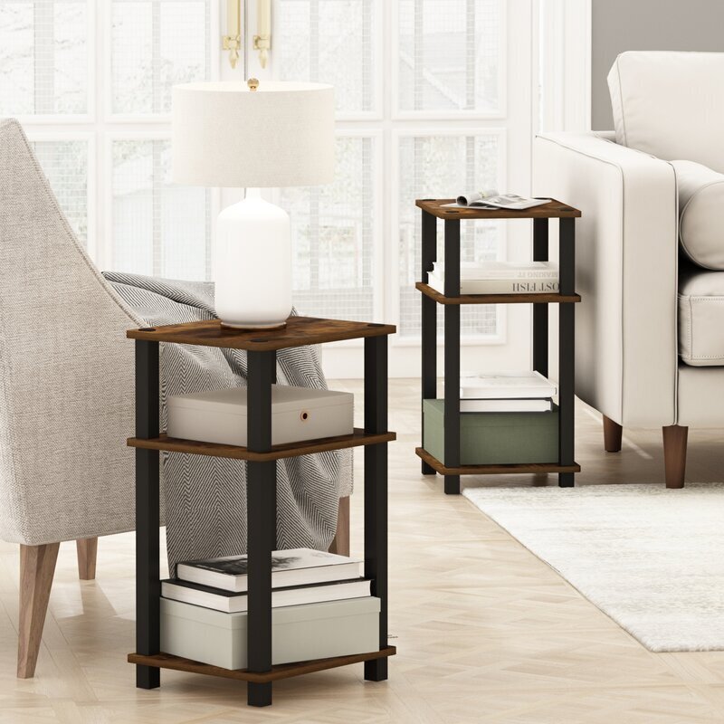 Set of Two Simplistic Square End Tables