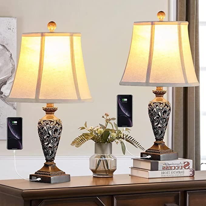 Set of Two Traditional Tuscany Table Lamps