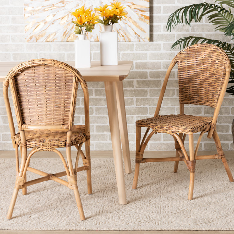 Set of Two Wicker Dining Chairs