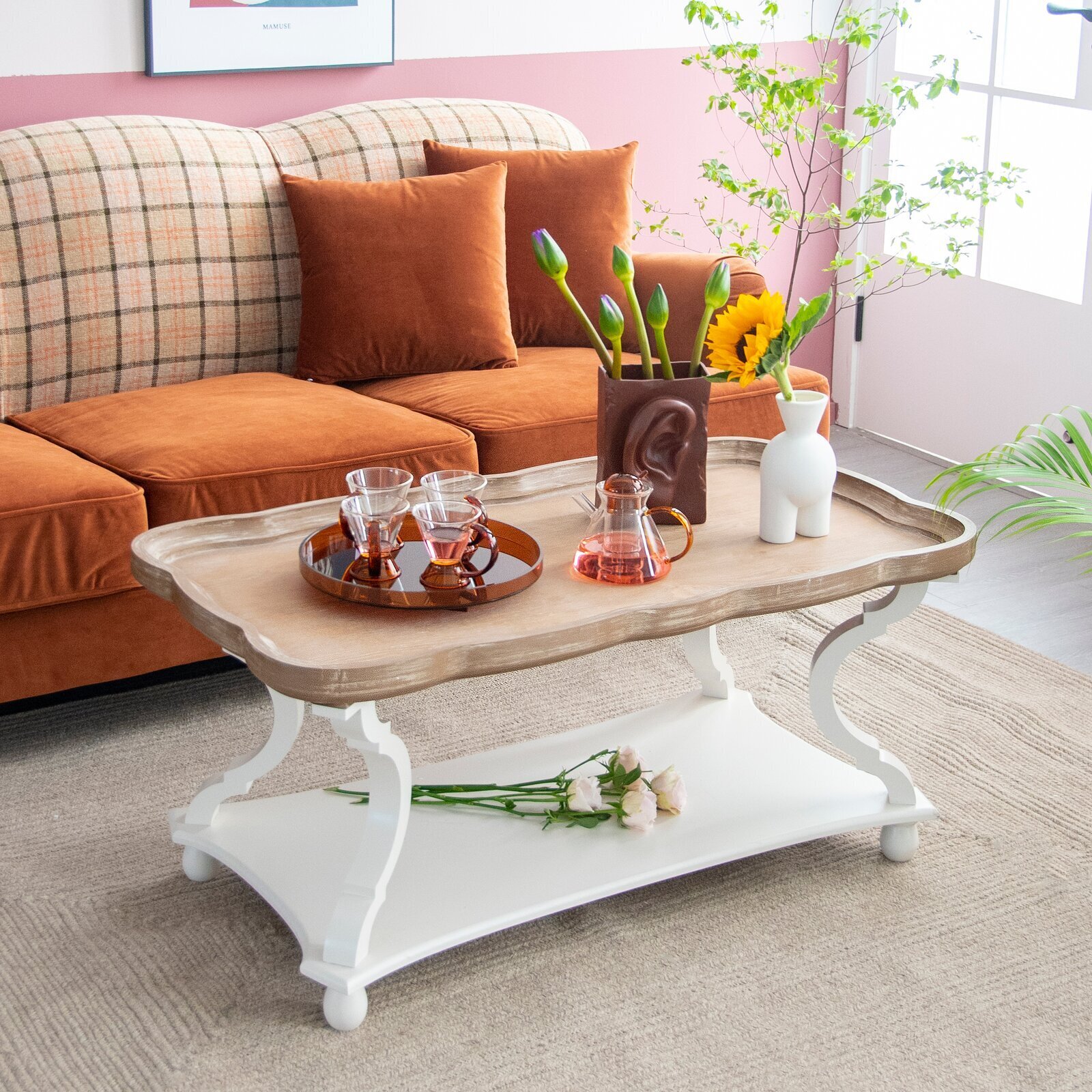 Shabby chic coffee table for hosting