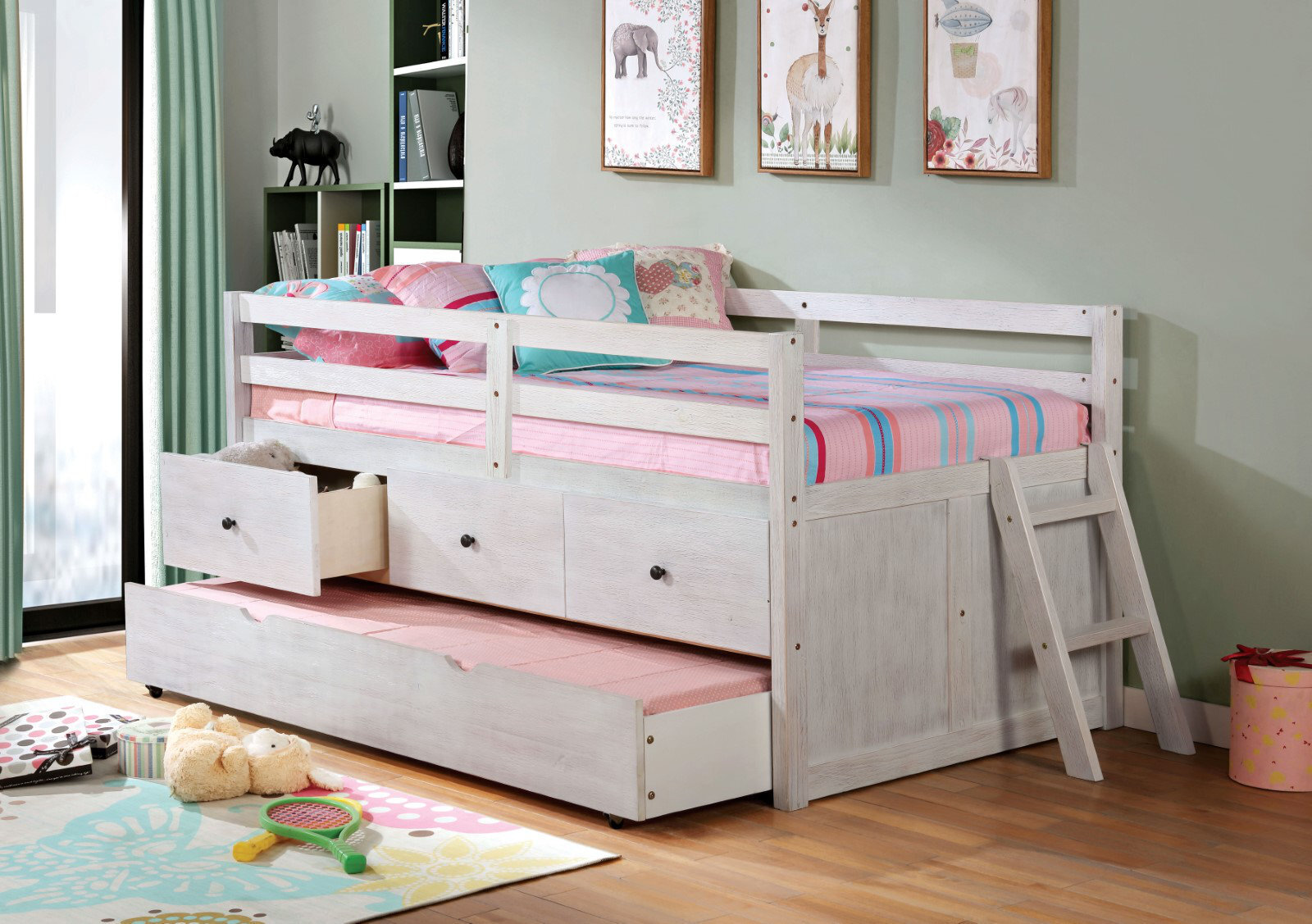 Loft trundle bed with on sale storage