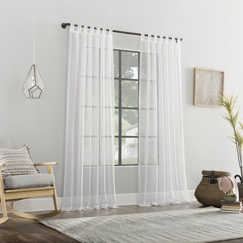 Sheer French linen curtains