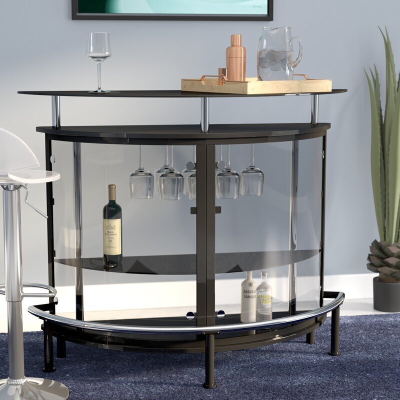 Short Glass Front Modern Bar Furniture