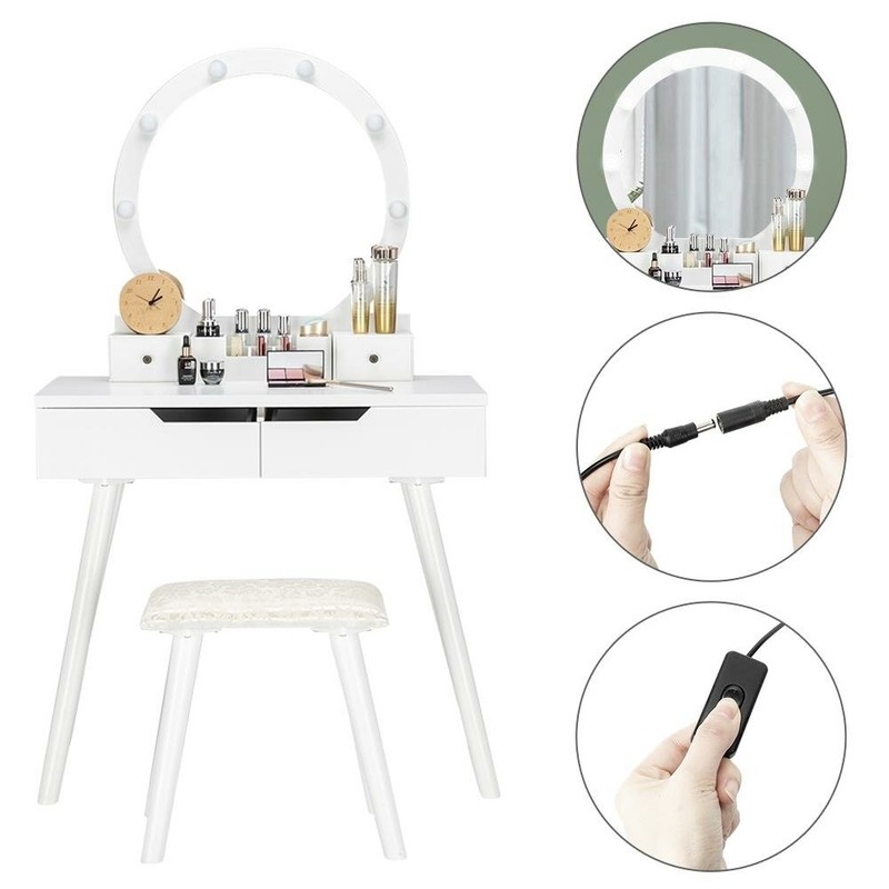 Sikeston 31.5'' Wide Vanity Set with Stool and Mirror
