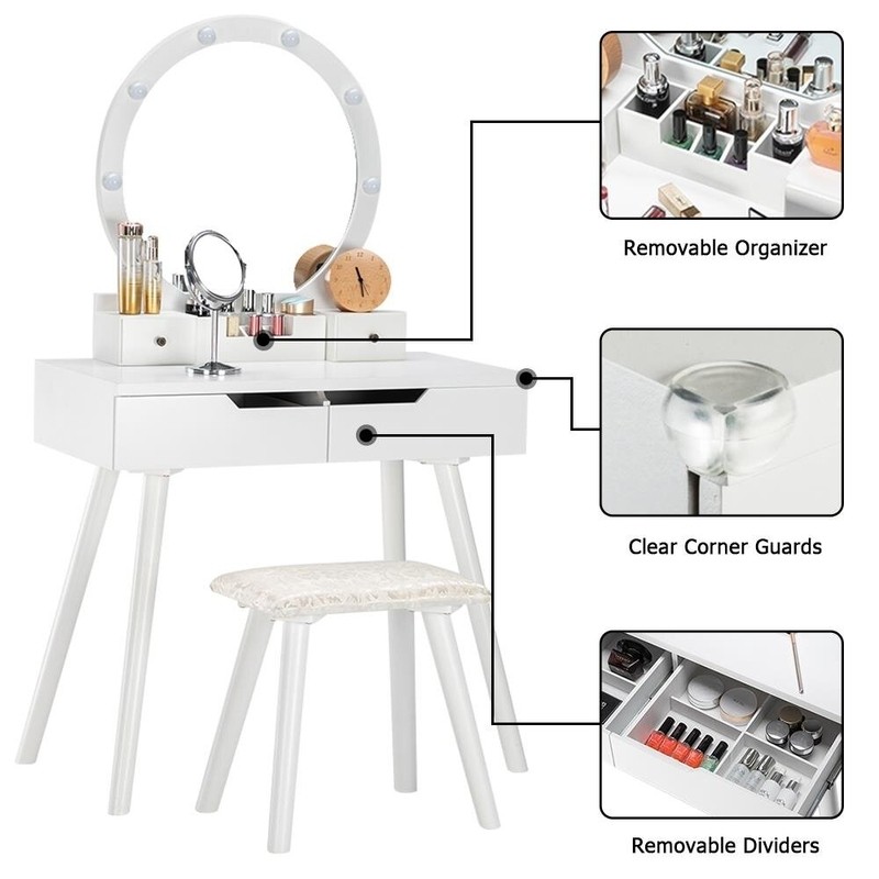 Sikeston 31.5'' Wide Vanity Set with Stool and Mirror