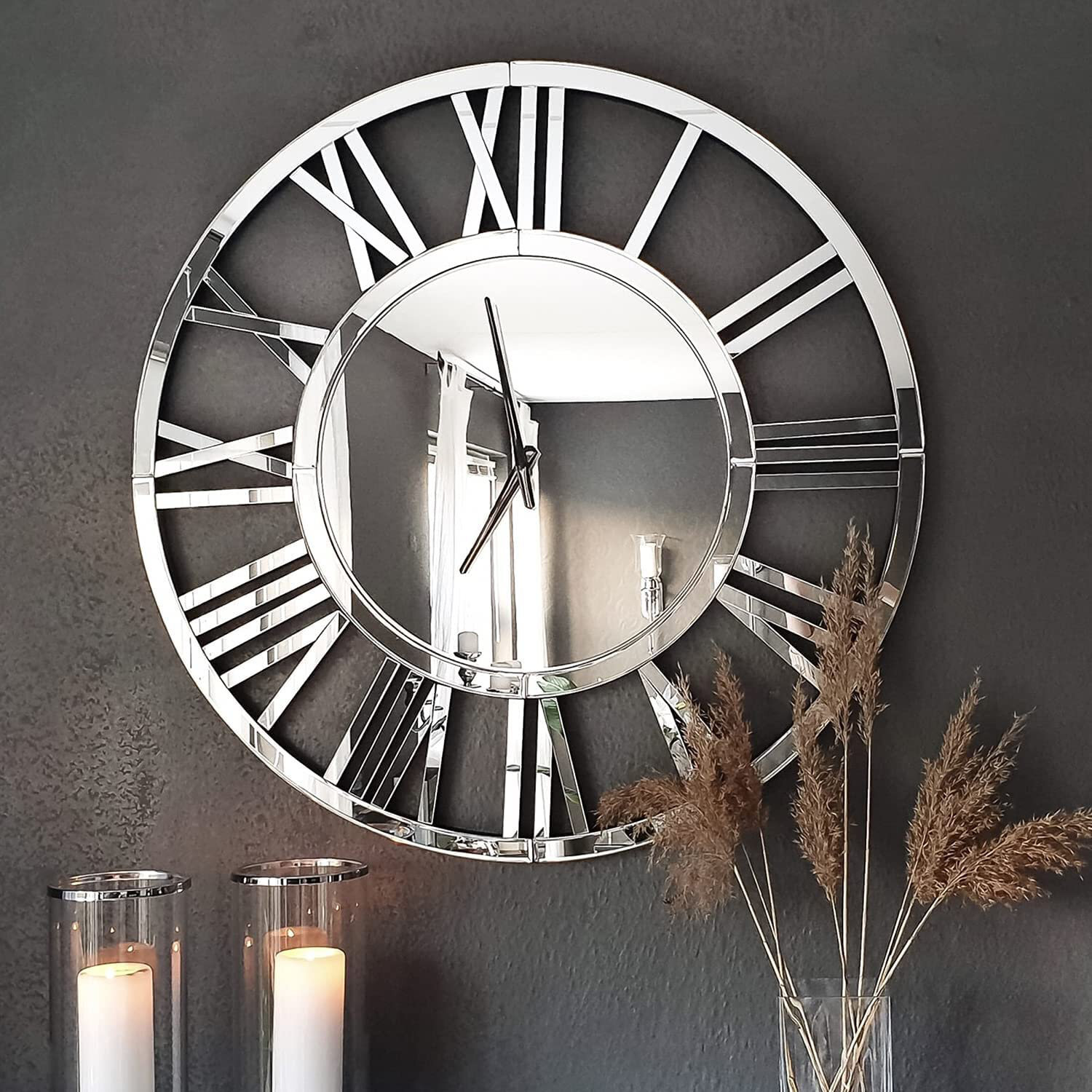 Silver Skeleton Wall Clock