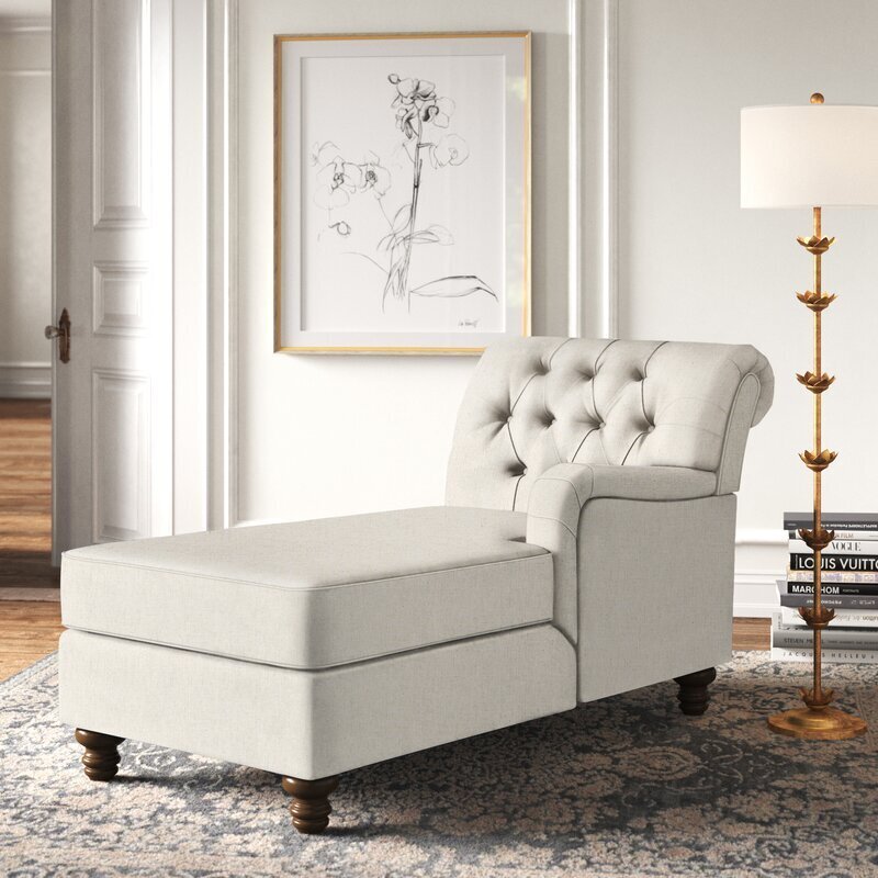Simple and Stylish Chaise Lounge with Arm on Right